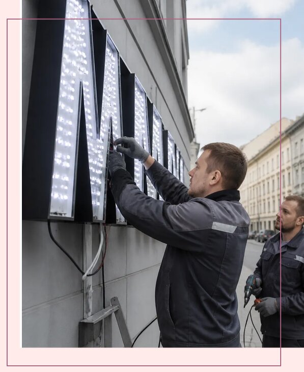 Изготовление и монтаж светодиодных LED вывесок в Горячем Ключе